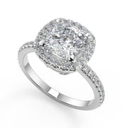 Jada Micro Pave Halo Cushion Cut Diamond Engagement Ring - Nivetta